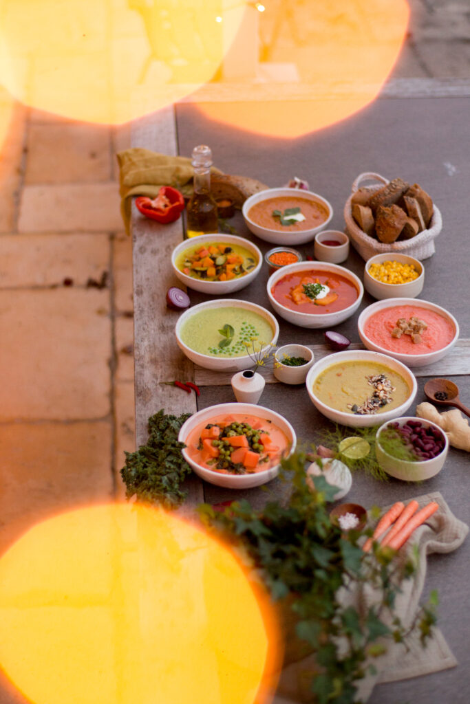 Festliches Buffet mit Suppen für eine Firmen-Weihnachtsfeier in Zürich